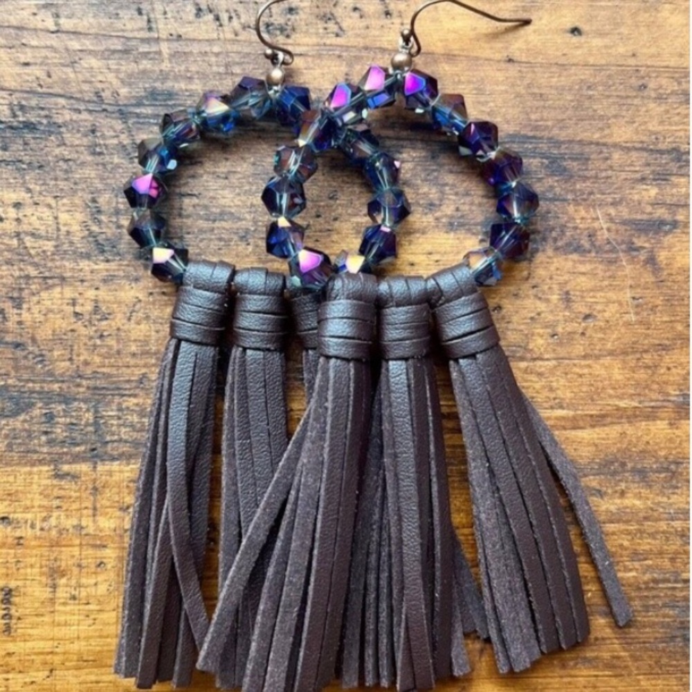 Willa Leather Tassel Earrings